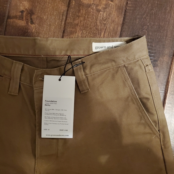 NWT Grown & Sewn 12oz Foundation Pant Made in USA Button-Fly Size 33 Like Filson - Picture 3 of 5